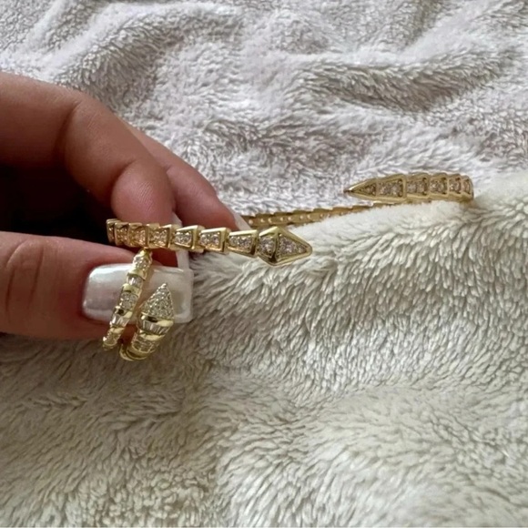 Serpenti Gold Snake Crystal Bracelet&Ring Set - Picture 11 of 12